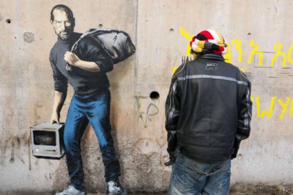 Grafite de Banksy lembra: Steve Jobs era filho de refugiados