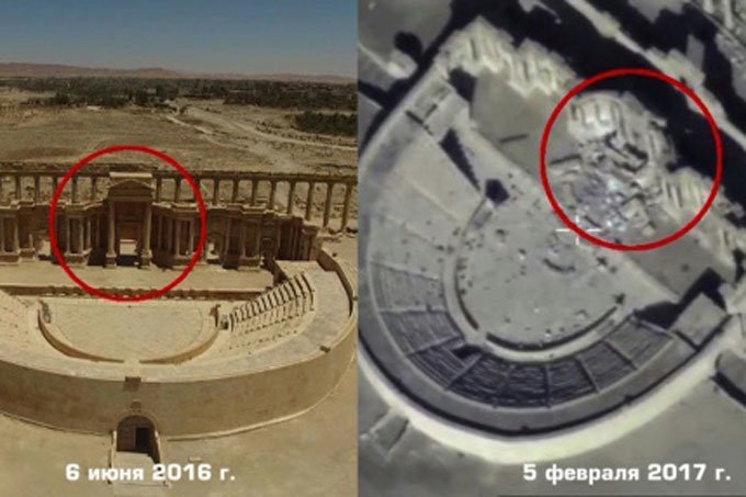 Exército russo divulga novas imagens de destruição em Palmira