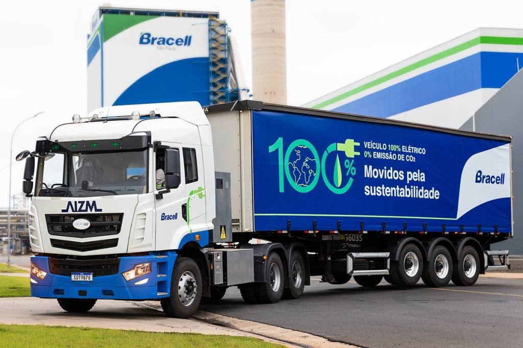 Bracell apresenta caminhão acima de 40 toneladas 100% elétrico
