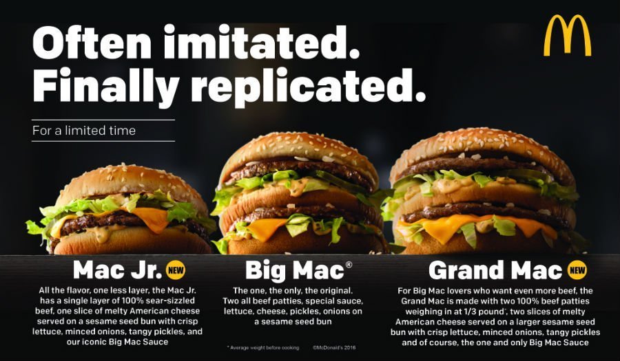 Novos tipos de Big Mac: McDonald's terá novidade em 2017