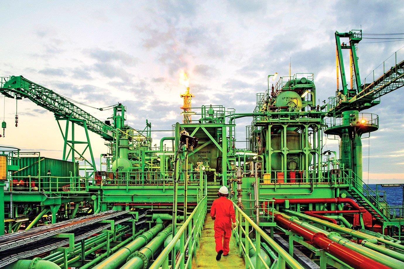 Plataforma da Petrobras na Bacia de Santos (Petrobras/Divulgação)