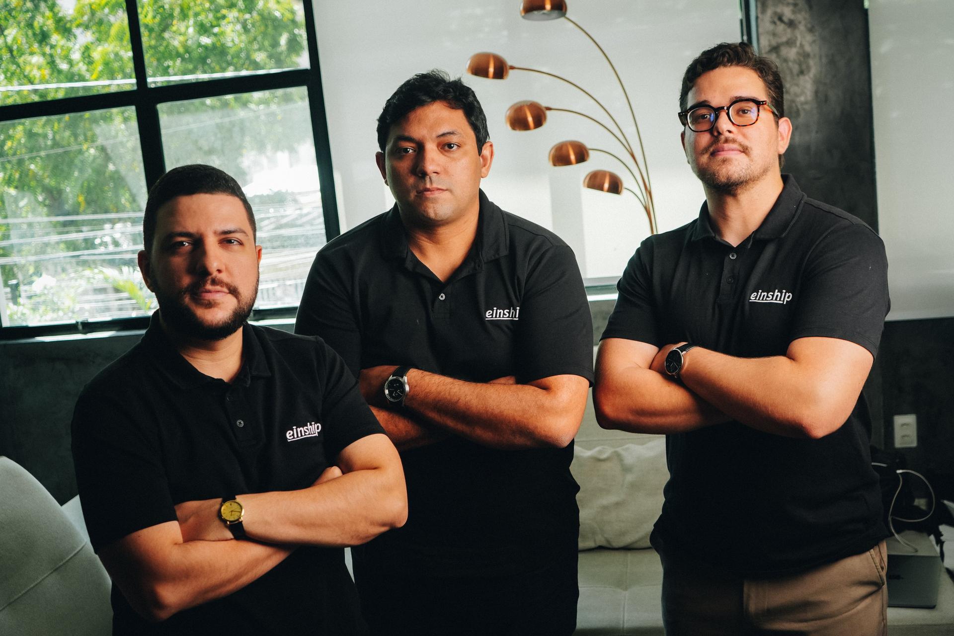 Esquerda p/ direita: Guido Andrade (COO),  Luiz Policarpo (CEO) e Sérgio Braga (CRO) (Ismael Soares/Divulgação)
