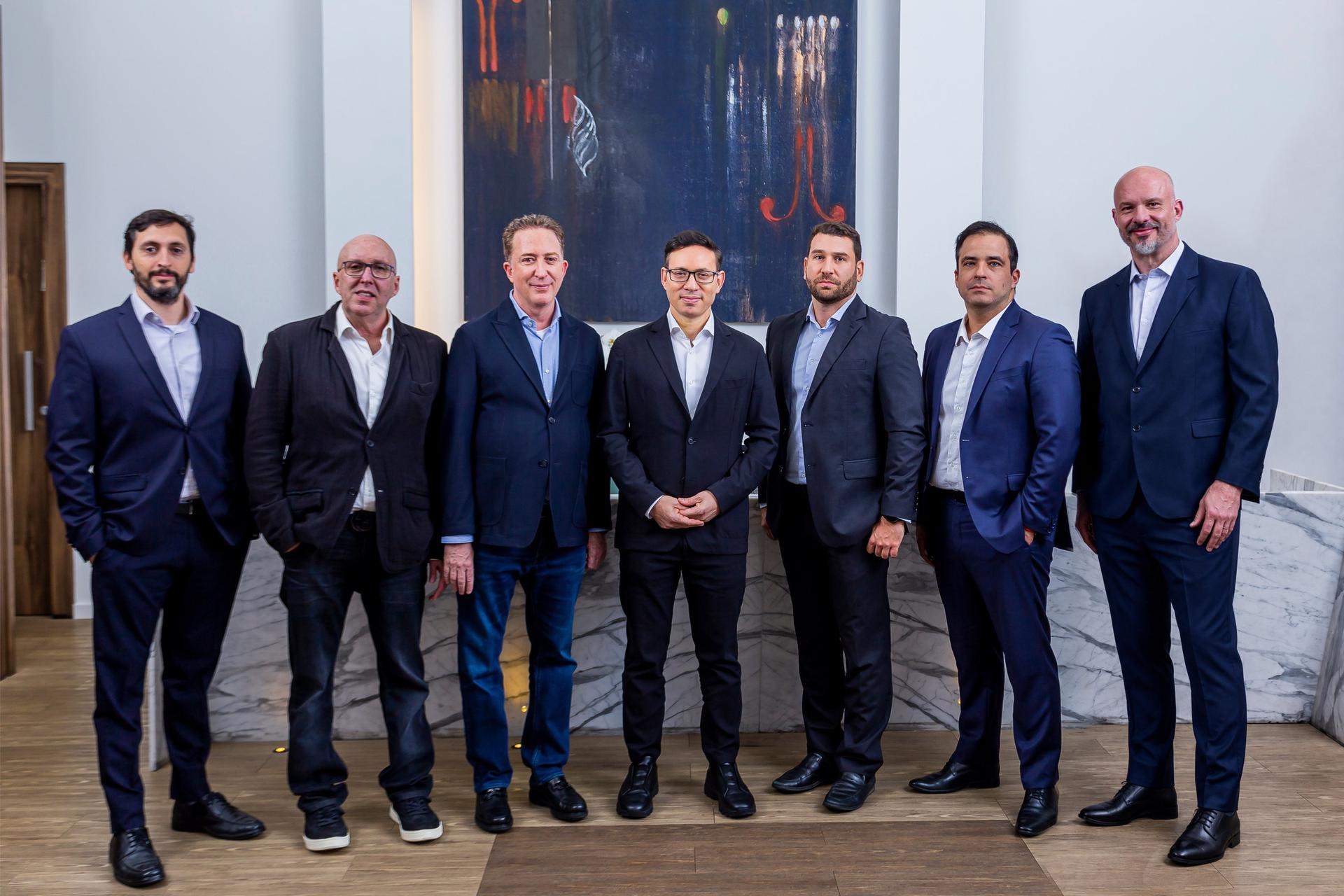 Sócios da BM Partners: Daniel Pinheiro, Marcos Feldman, Roberto Sidi, Pedro Grzywacz, Samy Mesnik, Vinicius de Carvalho e Marcelo Dornelas (Divulgação/Divulgação)