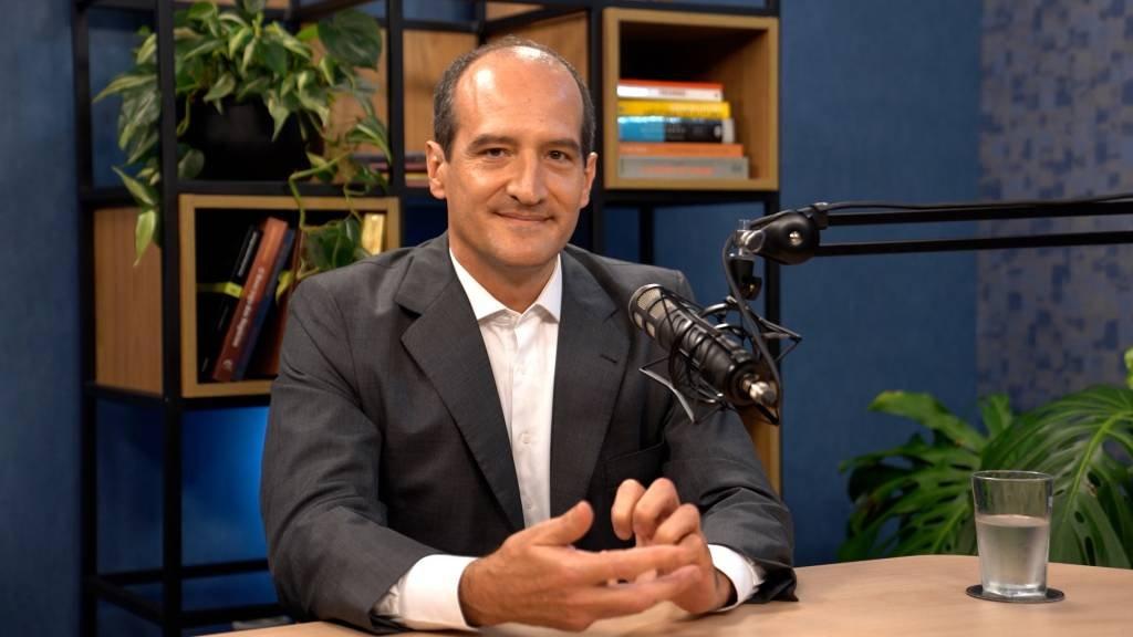 Marcelo Barbosa, presidente da CVM, durante gravação do talk show, na sede da EXAME, em São Paulo (Reprodução/Exame)