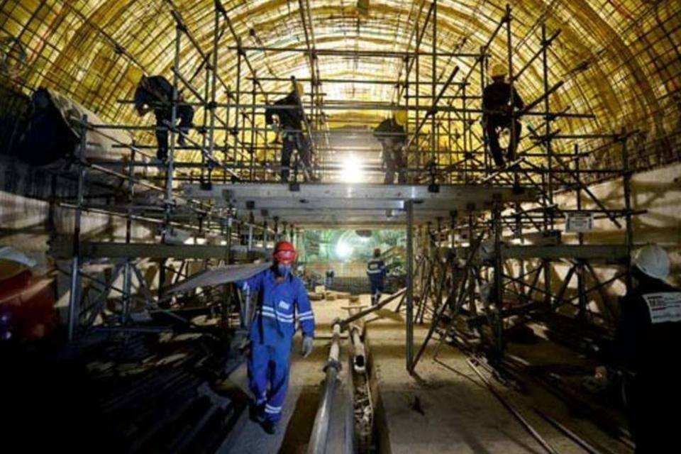 Obras de escavação do metrô de São Paulo