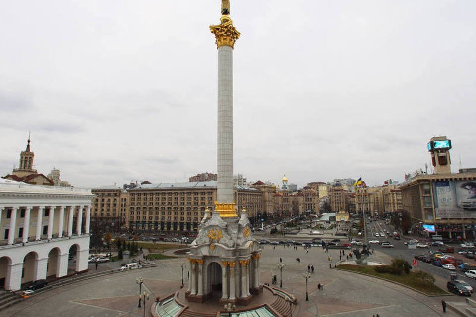 Praça da Independência em Kiev, capital da Ucrânia