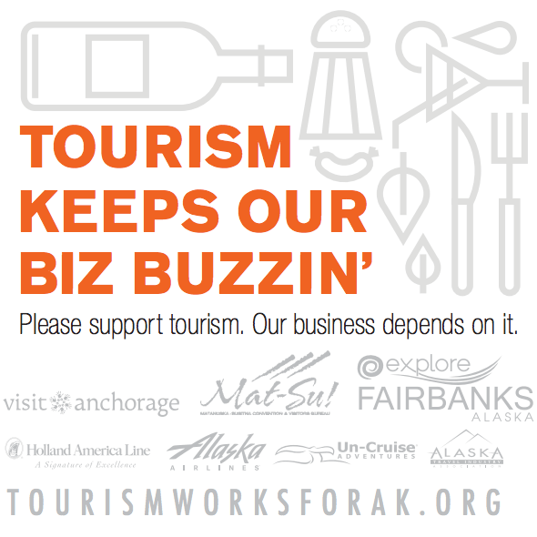 Quadrado com logos da ATIA e escrito ''Tourism keeps our biz buzzin