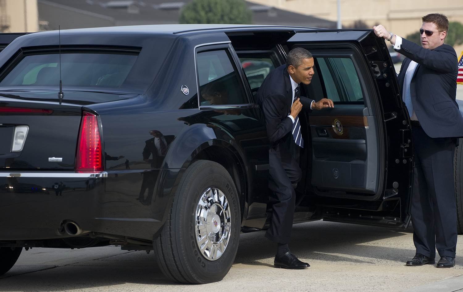 O presidente Obama e sua limousine