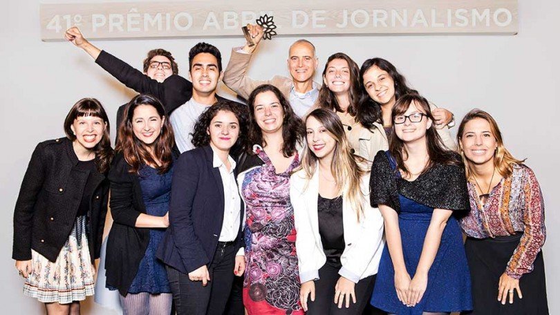 Parte da equipe de EXAME.com na entrega do Prêmio Abril de Jornalismo