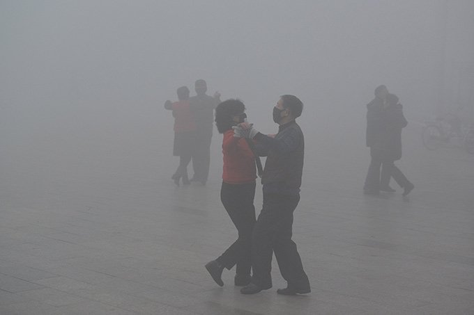 Poluição na China em 03 de janeiro de 2017.