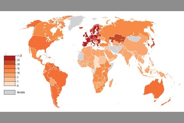 Mapa com profundidade dos acordos comerciais