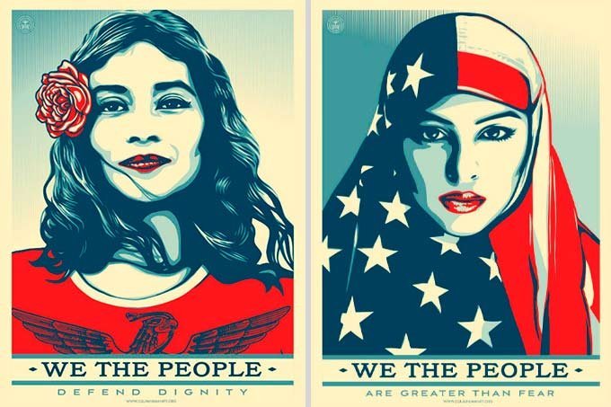 Cartazes "We, the people", de Shepard Fairey.