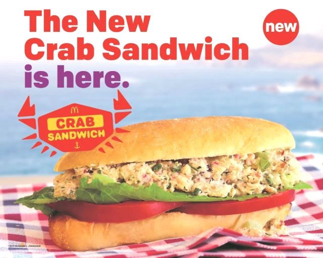 Sanduíche de caranguejo no McDonald's: novidade está sendo testada nos EUA