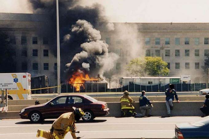 Imagens inéditas após ataque de 11 de setembro ao Pentágono, nos EUA, em 2001.
