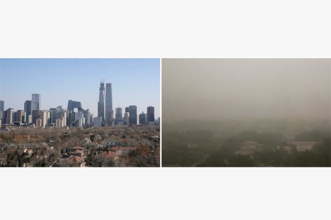 Tempestade de areia aumenta poluição na China em 04.05.2017