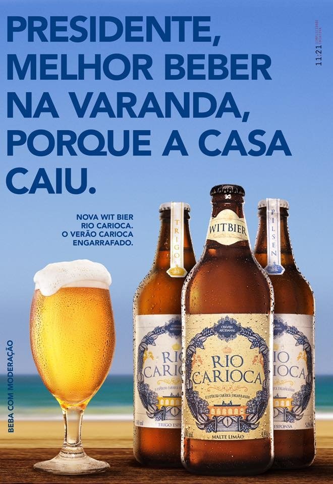 Anúncio Cerveja Carioca para Michel Temer