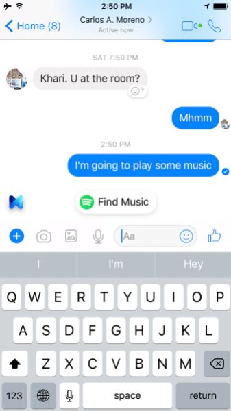 Spotify no Messenger