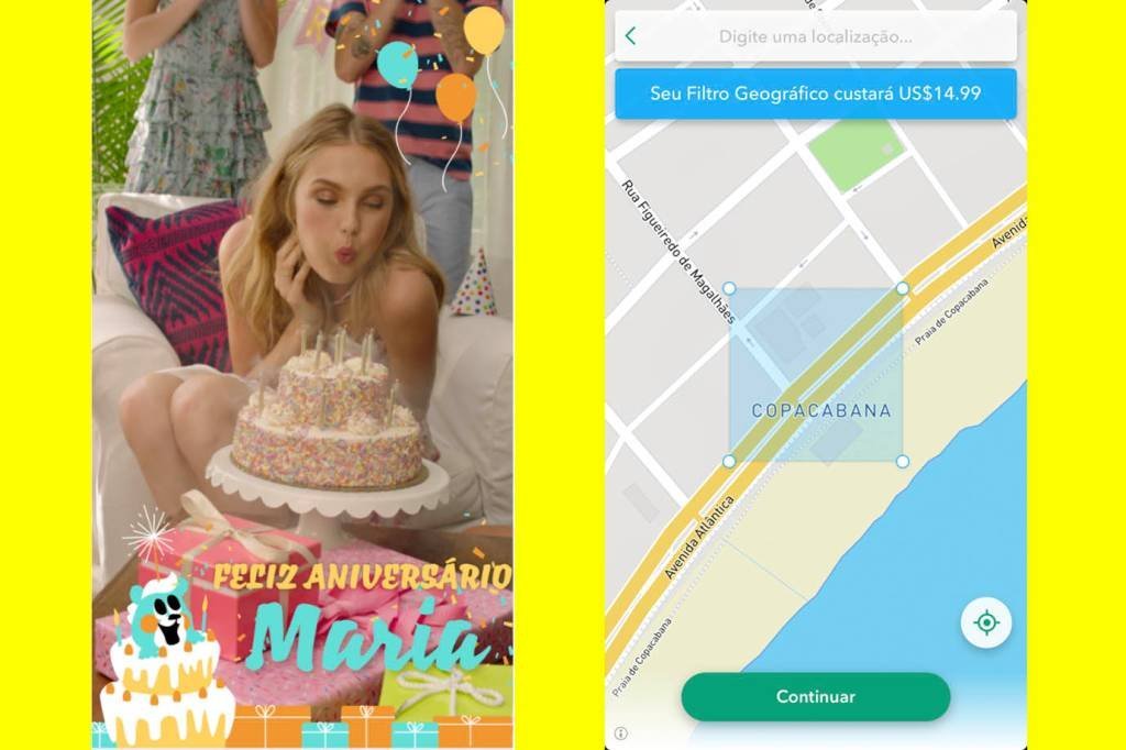 Filtros geográficos no Snapchat