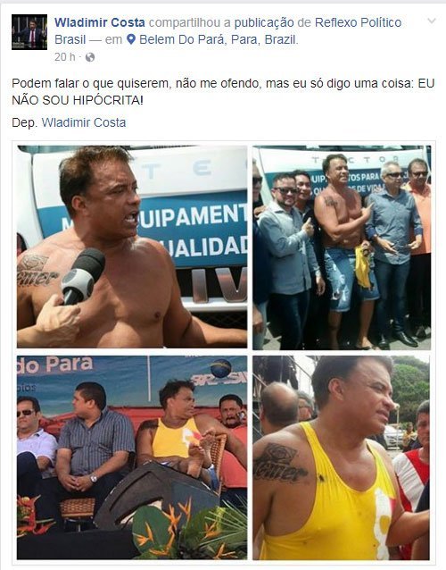 Reprodução de imagem com tatuagem do deputado Wladimir Costa