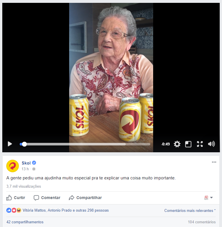 Palminha em vídeo para a Skol