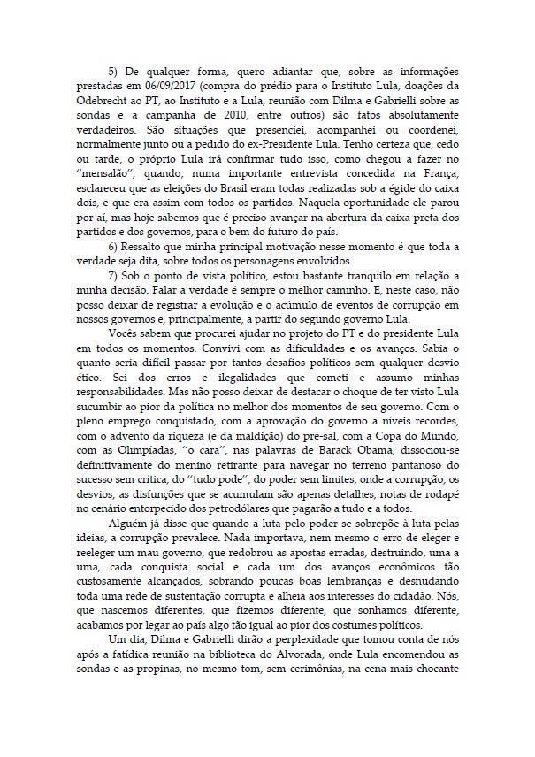 O ex-ministro Antonio Palocci enviou uma carta à direção do PT pedindo desfiliação do partido