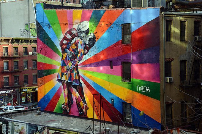 O Beijo, na High Line, em Nova York, EUA
