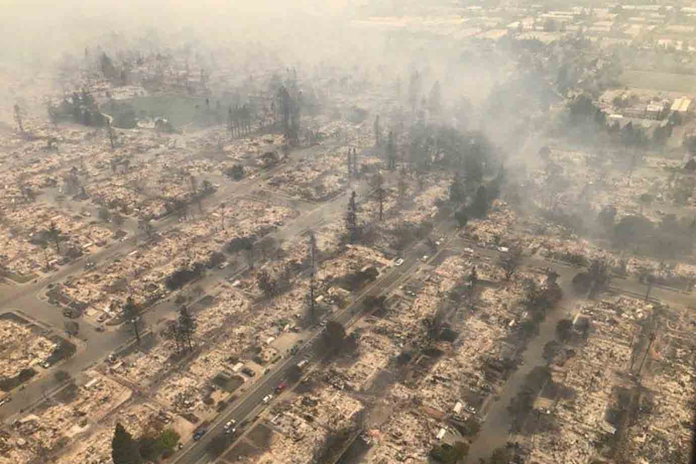 Incêndio no norte da Califórnia em 09.10.2017.