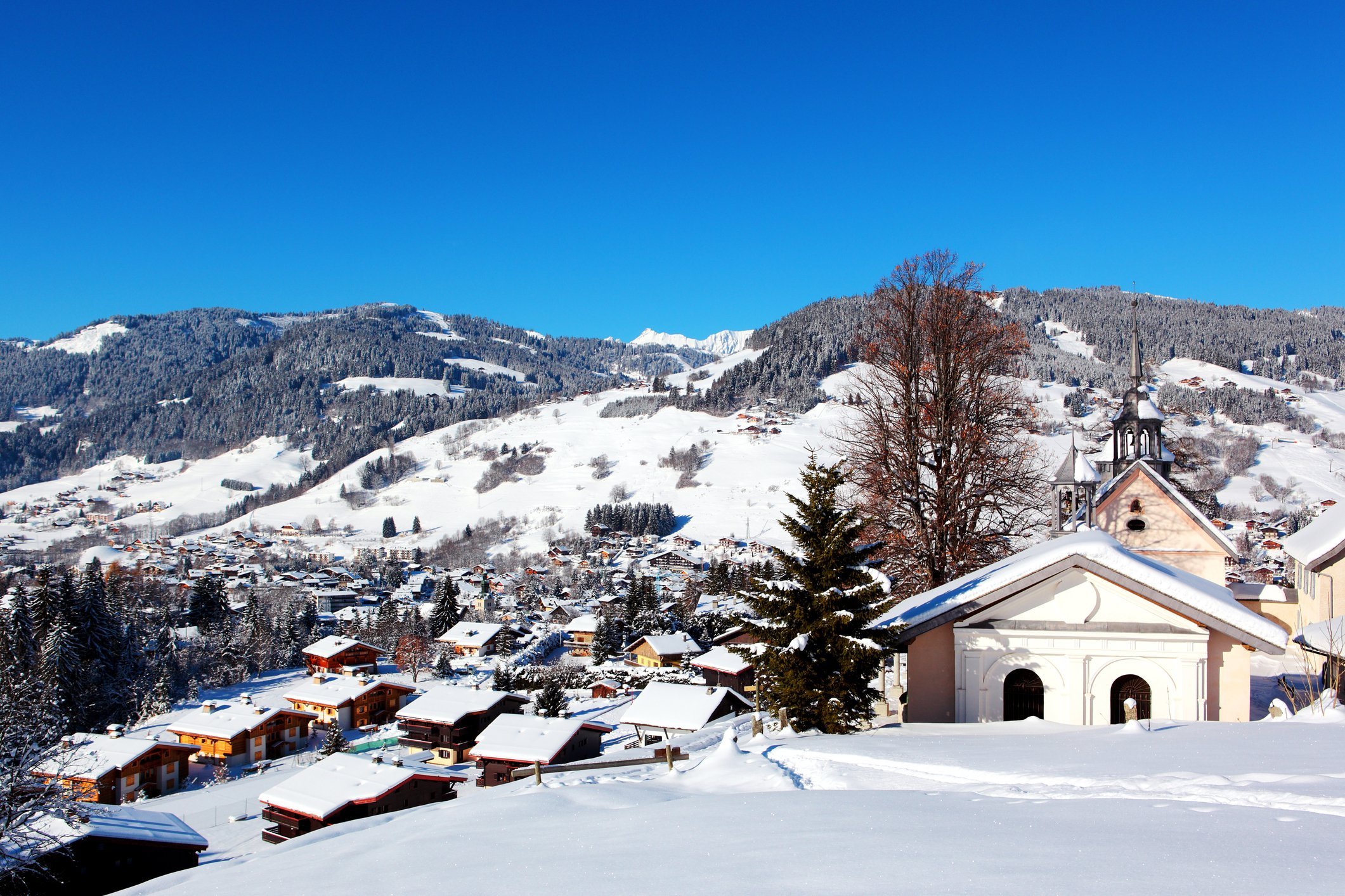 Vila de Megeve, nos Alpes Franceses