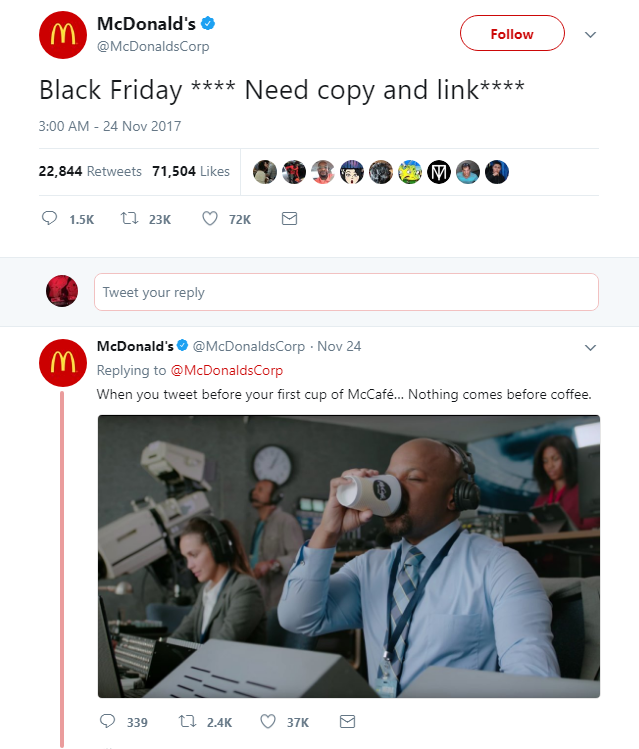 Tweet do McDonald's: pequeno deslize e humor