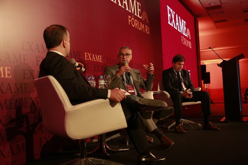 André Lahóz, diretor de redação de Exame; Jorge Camargo, presidente do IBP; e Marcelo Haddad, presidente da Rio Negócios