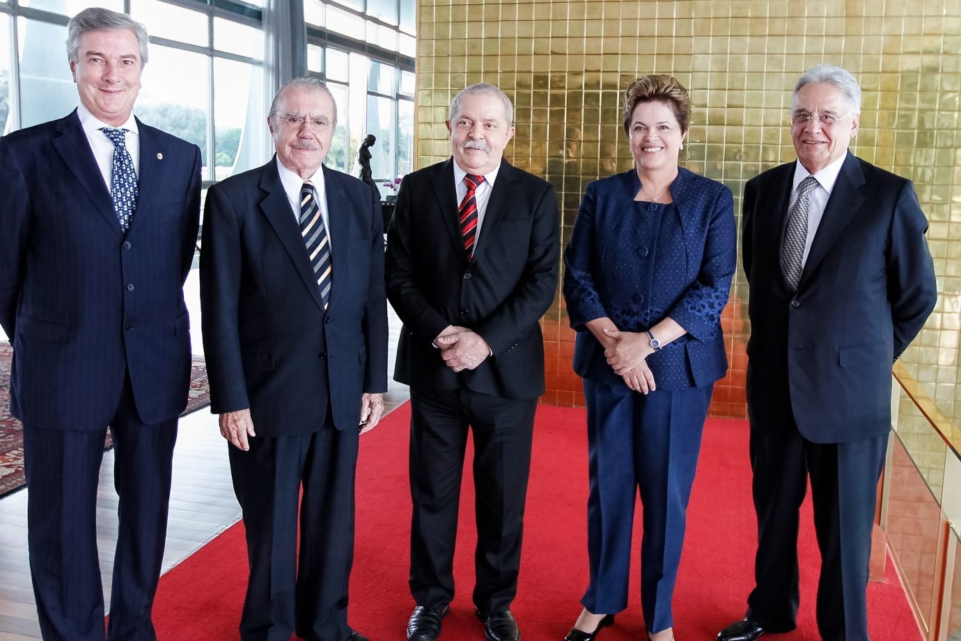 Brasília - DF, 16/05/2012. Presidenta Dilma Rousseff durante almoço no Palácio da Alvorada com os Ex-Presidentes, Senador Fernando Collor, Senador José Sarney, Lula e Fernando Henrique Cardoso. Foto: Roberto Stuckert Filho/PR.