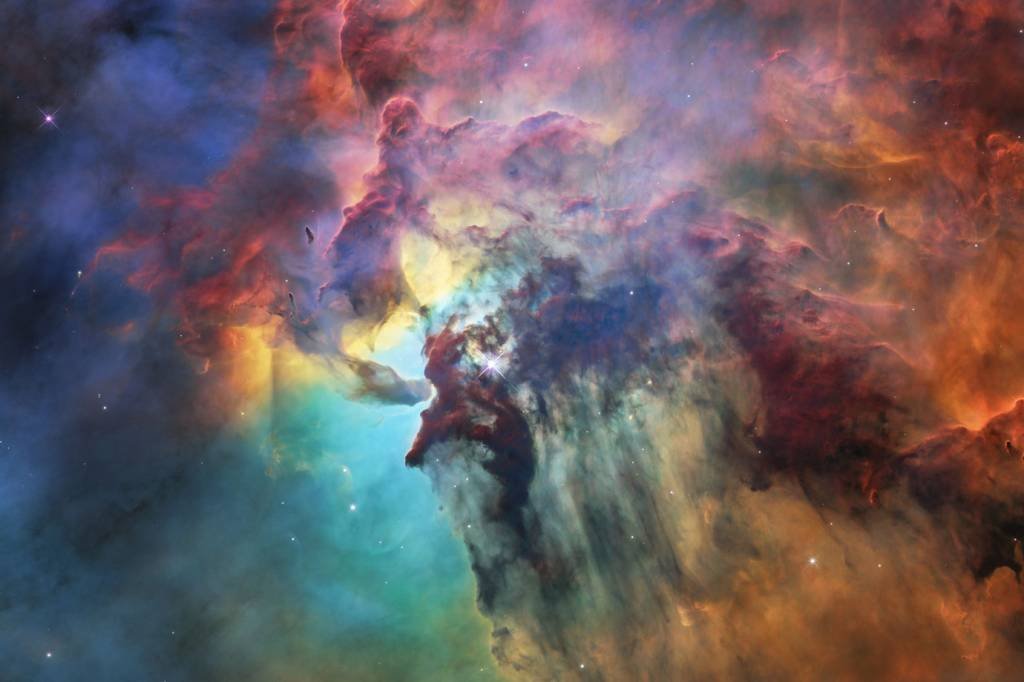 O telescópio Hubble enviou foto da Nebulosa da Lagoa, situada a 4.000 anos luz da terra