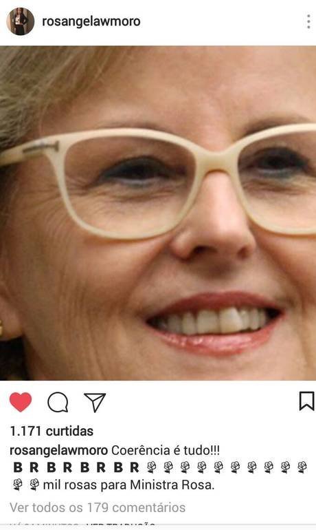 Imagem do Instagram da advogada Rosangela Wolff Moro, mulher do juiz Sérgio Moro