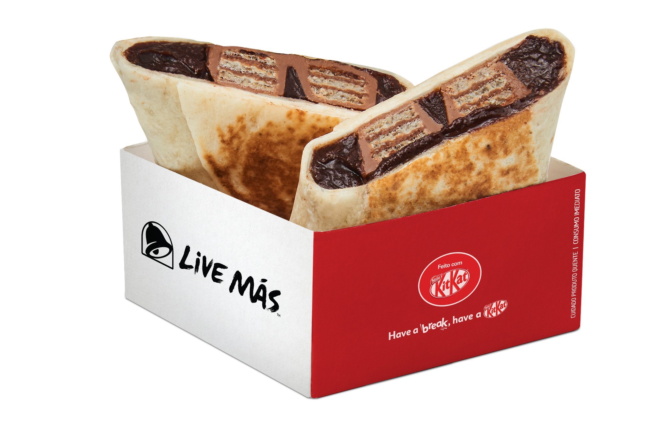 Taco Bell no Brasil: parceria com Kit Kat para lançar burrito de chocolate