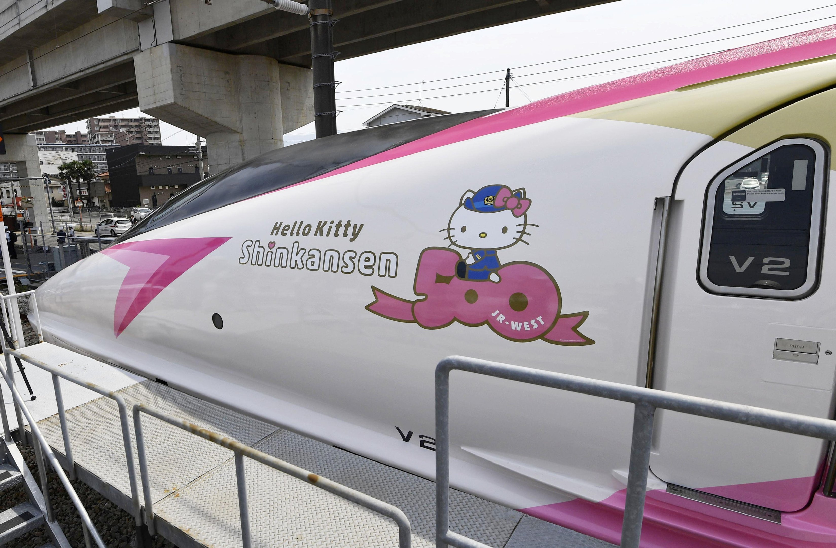 Trem da Hello Kitty em Nakagawa, Japão, dia 25/06/2018