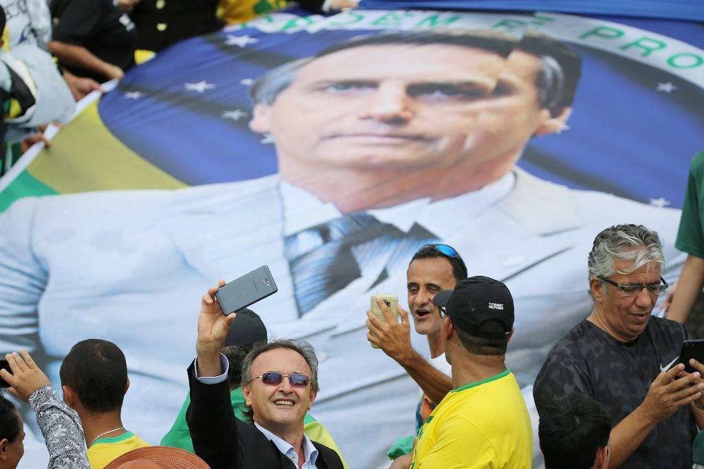 Apoiadores de Jair Bolsonaro em Brasília no dia da posse do presidente