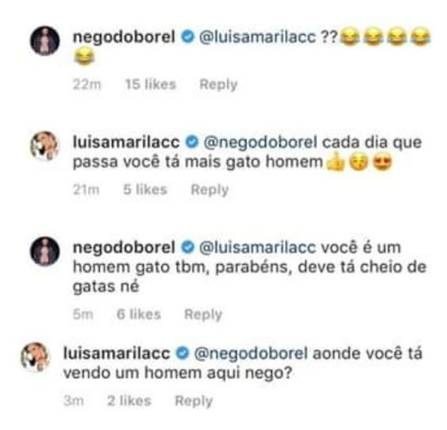 Nego do Borel chama Luisa Marilac de homem em resposta na web