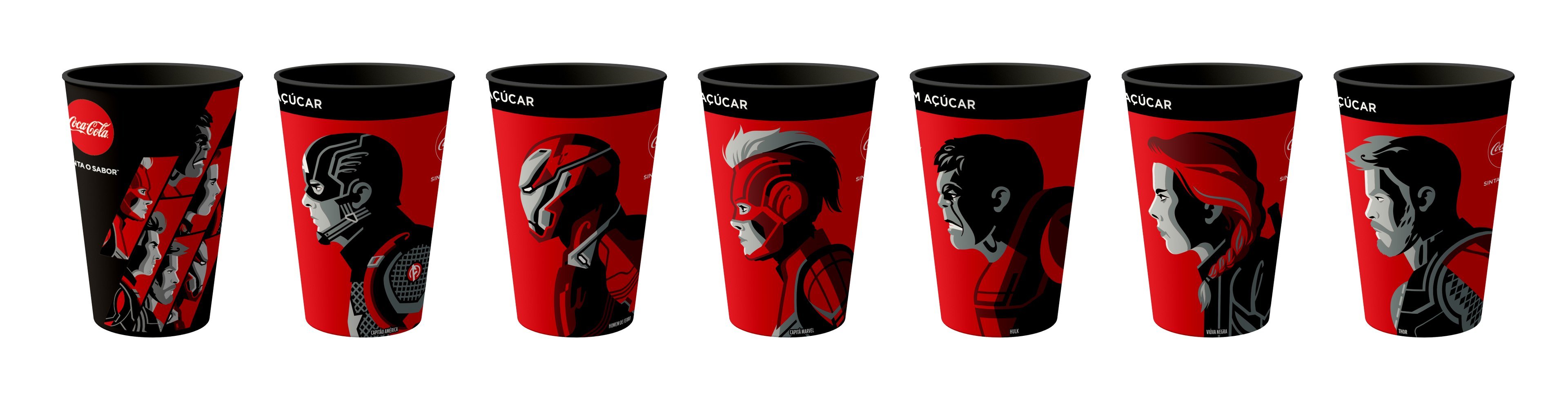 Copos de Coca-Cola: parceria com Marvel e filme Os Vingadores