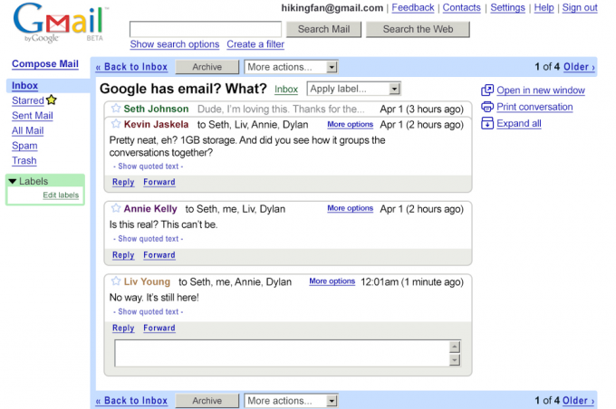 Gmail em 2004