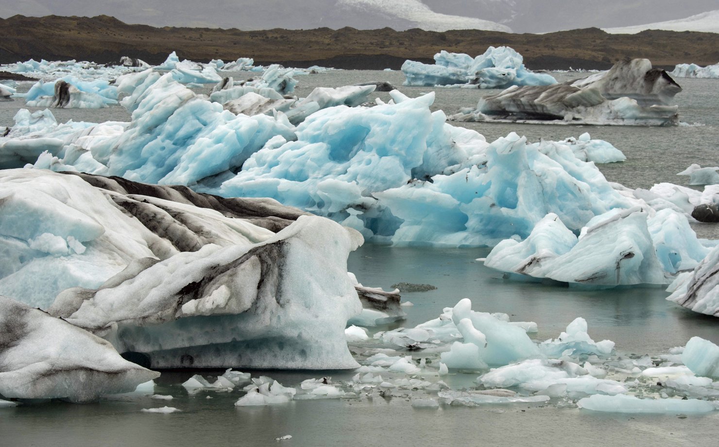 Glacier Jokulsarlon no topo do Parque Nacional Vatnajökull, na Islândia