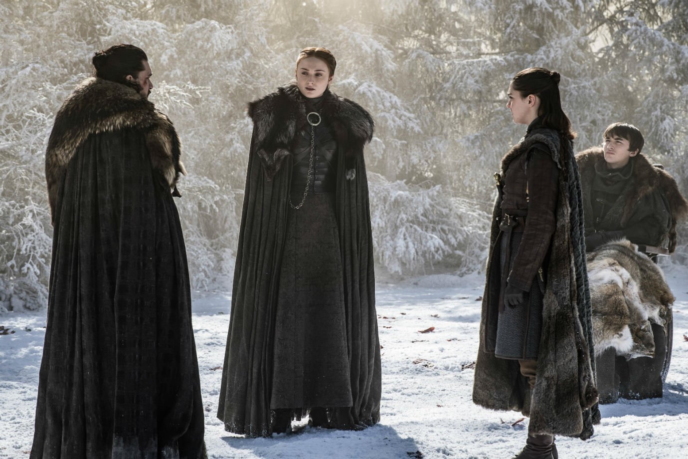 Os Starks no episódio 4 da temporada 8 de Game of Thrones