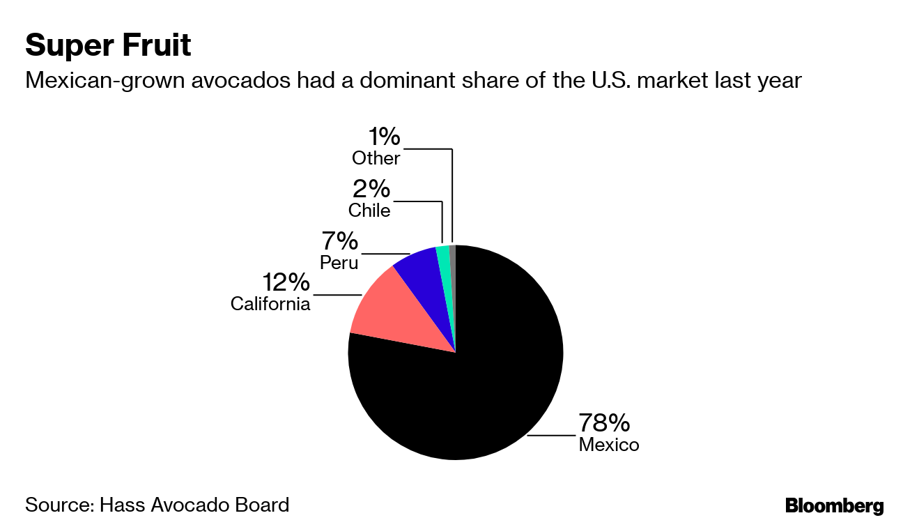 Super fruta: o abacate mexicano é dominante no mercado norte-americano.