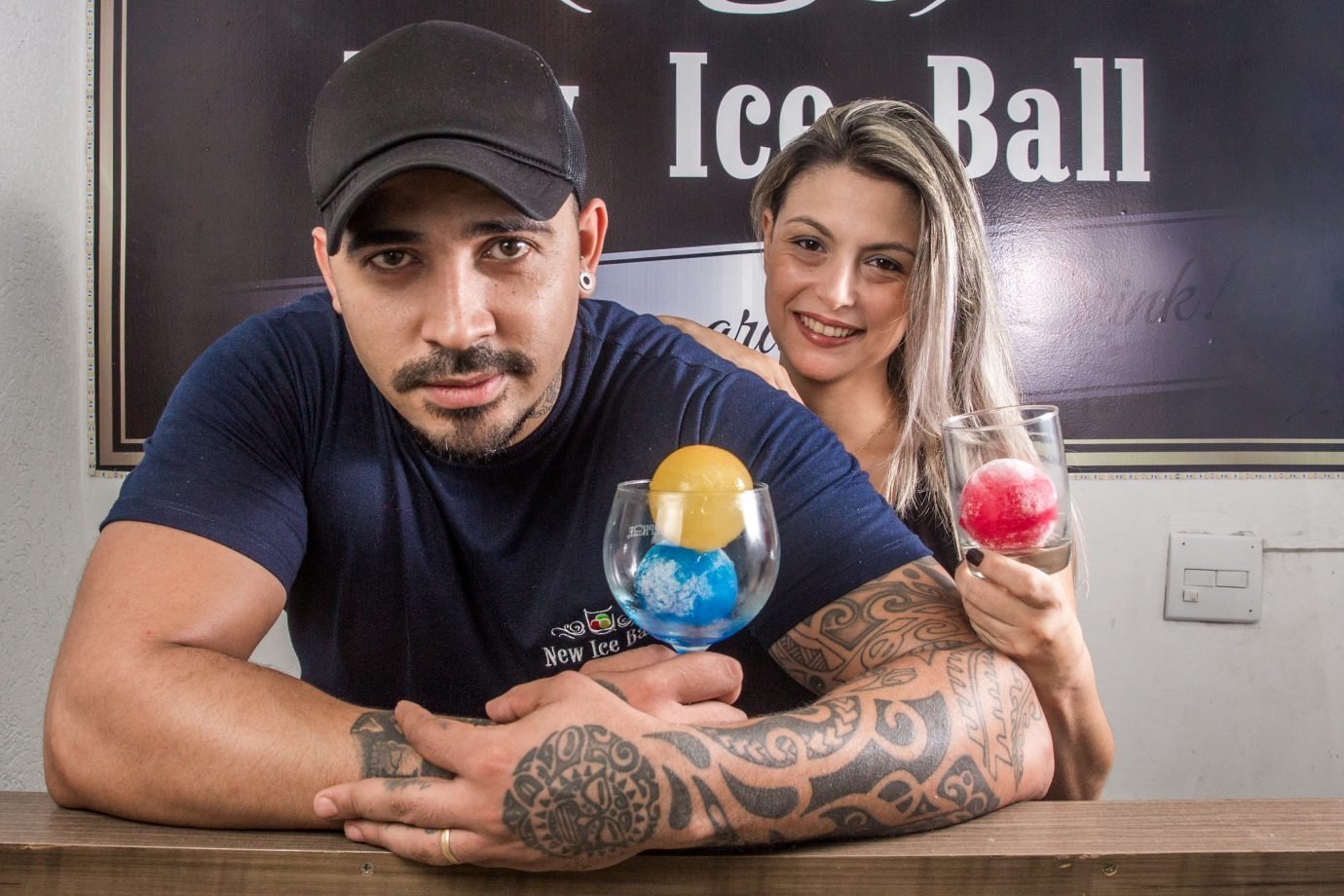 Emerson e Micheli Araujo Fontanarosa: eles são casados e deixaram os empregos para se dedicarem ao empreendedorismo e montaram a New Ice Bar, empresa de gelos saborizados
