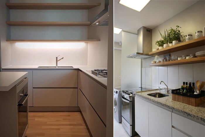 Cozinha compacta: projetos de Diamond Stone e SP Arquitetos