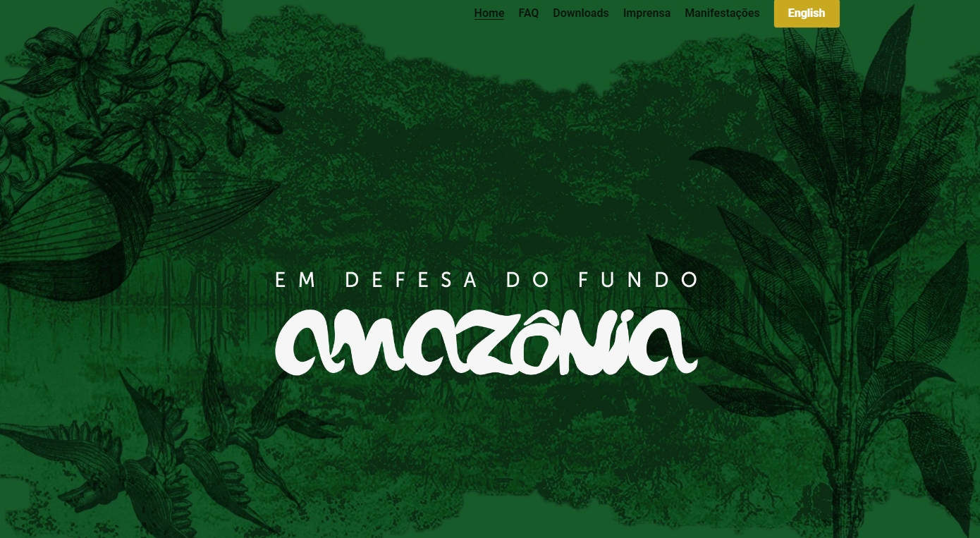 Site em defesa do Fundo Amazônia