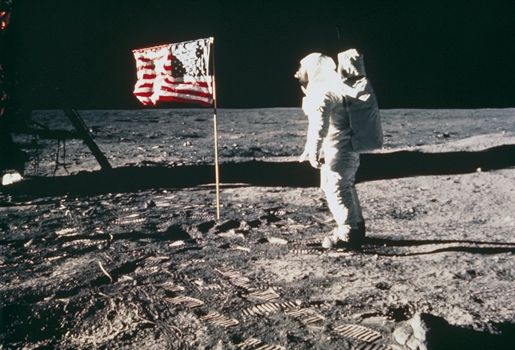 Apollo 11astronaut Edwin Buzz Aldrin, on the Moon, 1969.