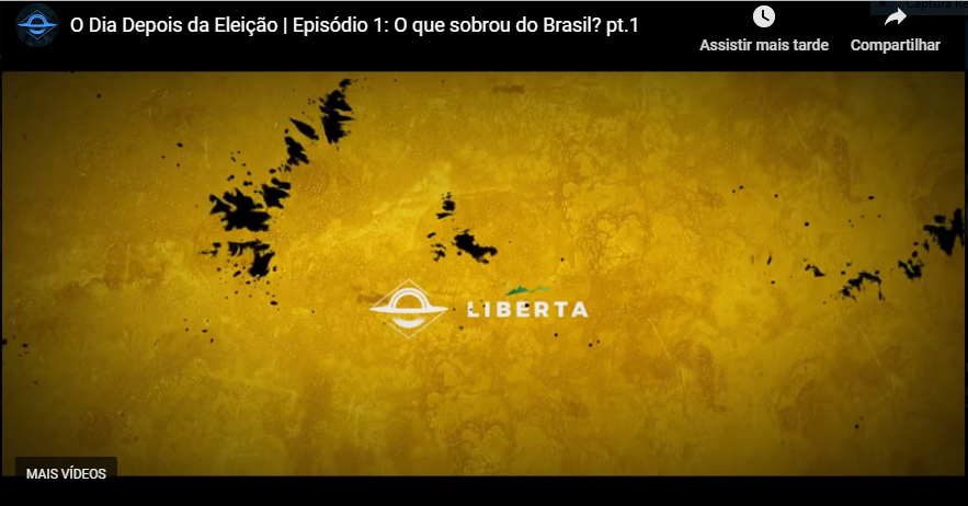 Créditos da série “O Dia depois da eleição”, do Brasil Paralelo, em parceria com o grupo Liberta, de Leandro Ruschel