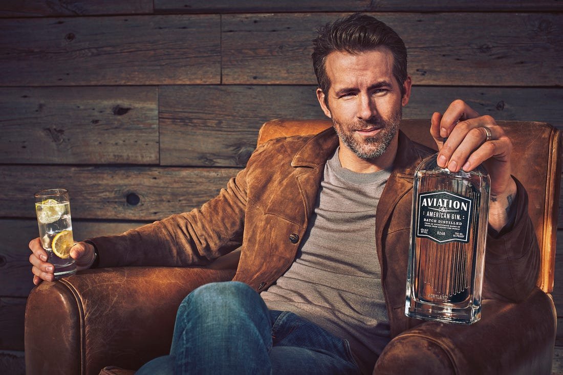 Ryan Reynolds: acionista do gim Aviation