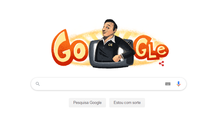 Imagem do Google em homenagem a Roberto Bolaños, ator e criador de Chaves e Chapolim