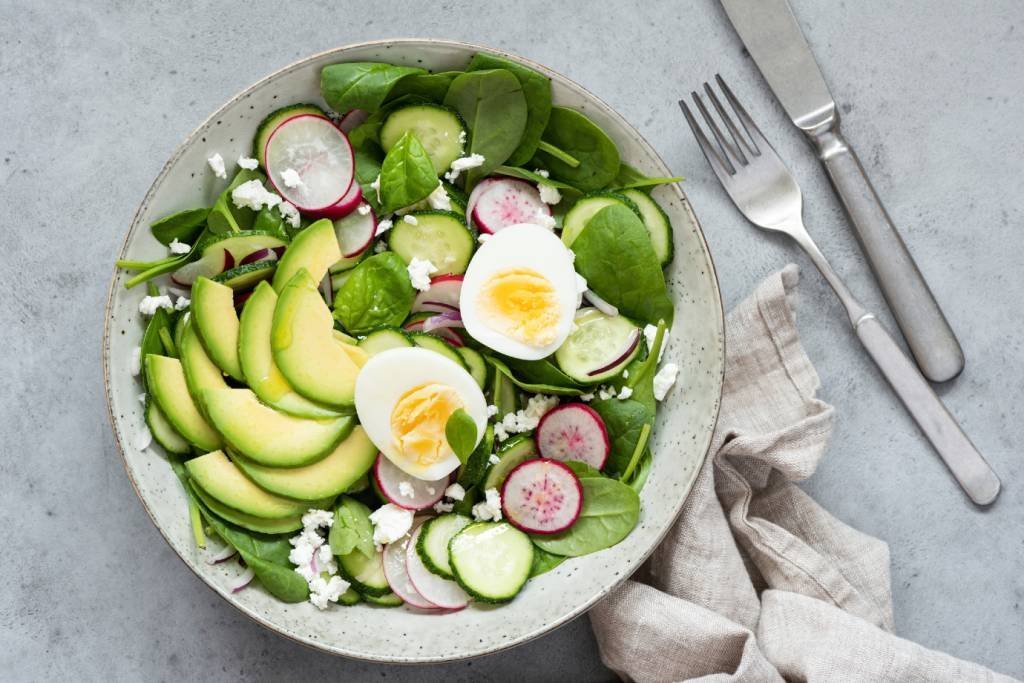 Prato de Salada de baixa caloria